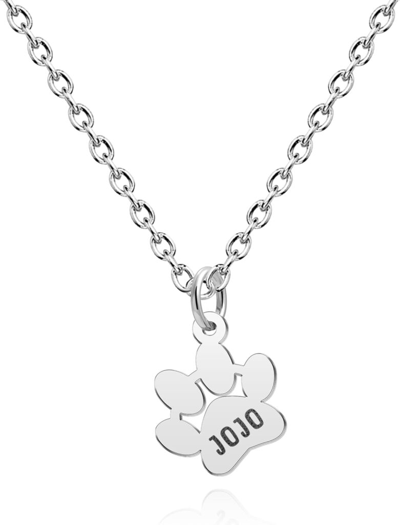 Custom Dog Necklace Personalized Remembrance Memorial Gift Customized Paw