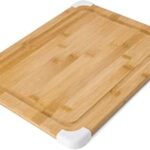 Farberware Nonslip Bamboo Cutting Board with Juice Groove, 11×14 Inch, White