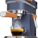 Espresso Machine 20 Bar Espresso Maker CMEP01 with Milk Frother Steamer, Home Expresso Coffee Machine for Cappuccino and Latte (Navy Blue, Stainless Steel) Gift for Coffee Lovers, Father