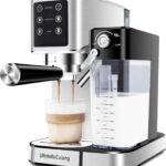 Espresso Machine 20 Bar, Touchscreen Espresso Maker with Automatic Milk Frother for Cappuccino Latte, Expresso Coffee Machine for Home with Dual Heating System and Dual Pump