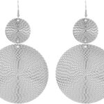 Large Double Circles Round Dangle Drop Earrings Geometric Statement Handmade Bohemian Dangling Earring Hook Studs Fashion Jewelry for Women