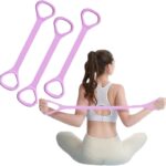 Figure 8 Fitness Resistance Band, Elastic Bands for Working Out,Arm,Back Training Elastic Ropes, Exercise Equipment for Yoga, Pilates,Physical Therapy,Stretching（3 Pack） (Pink)