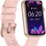 Fitness Tracker with Heart Rate/Sleep/Blood Oxygen Monitor, Slim Fitness Watch for Women Men IP68 Waterproof Pedometer Calories/Steps Counter Health Watch Activity Tracker (Pink)