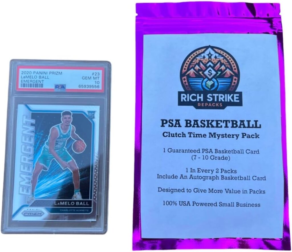 Rich Strike Clutch Time PSA Basketball Card Mystery Pack, 1 Auto in Every 2 Packs, 7-10 Grade