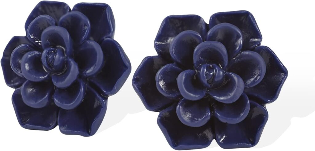 Handmade Succulent Earrings 13mm Hypoallergenic 925 Sterling Silver Post Soft Ceramic Resin Stud Earrings for Women Sensitive Ears