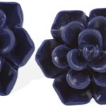 Handmade Succulent Earrings 13mm Hypoallergenic 925 Sterling Silver Post Soft Ceramic Resin Stud Earrings for Women Sensitive Ears