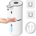 Automatic Liquid Soap Dispenser Touchless, USB Rechargeable Smart Hand Soap Dispenser, 6-Level Adjustable, 12.8oz/380mL Wall Mounted for Bathroom Kitchen Dish Soap