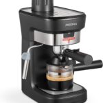 Reemix Espresso Machine 6 Bar, Rich Crema Coffee Maker, Auto Pressure Relief, Compact Home Coffee Brewer​​ Machine, Black