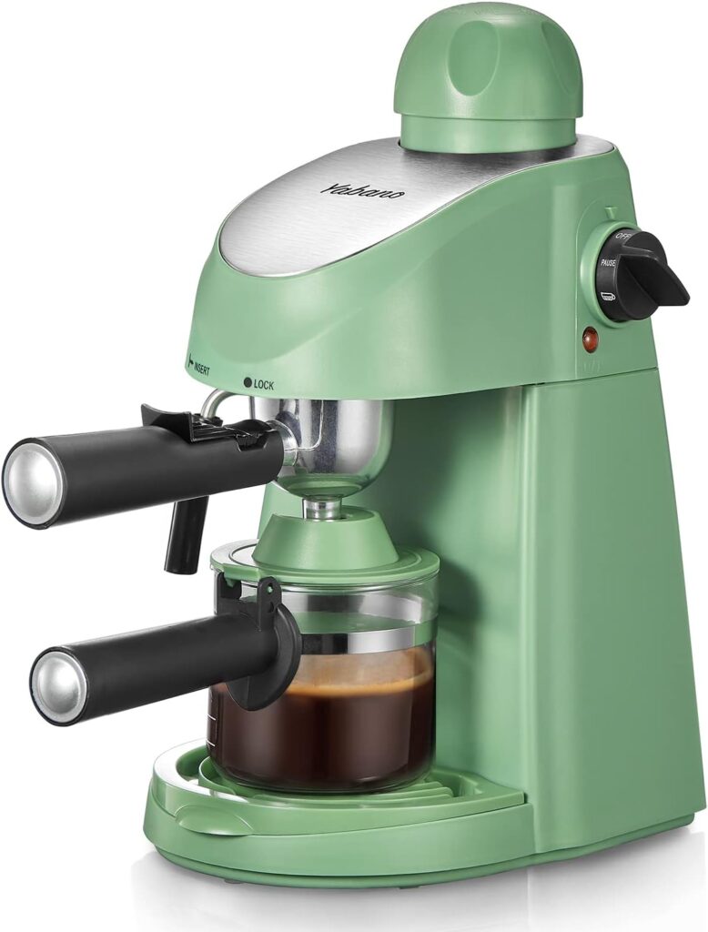 Yabano Espresso Machine, 3.5Bar Espresso Coffee Maker, Espresso and Cappuccino Machine with Milk Frother, Espresso Maker with Steamer (Green)