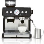 Garvee 20 Bar Pressure Stainless Steel Espresso Machine with Grinder, 2.8L Removable Water Tank, Milk Frother Steam Wand for Latte/Cappuccino – Adjustable Shot Volume, Professional Home/Office Use