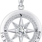 S925 Necklace Gift for Wife |Compass Jewelry |Women Anniversary |Sterling Silver |Girlfriend Birthday Gifts for Her Valentines |I’d be Lost without You |Jewel 18K Gold