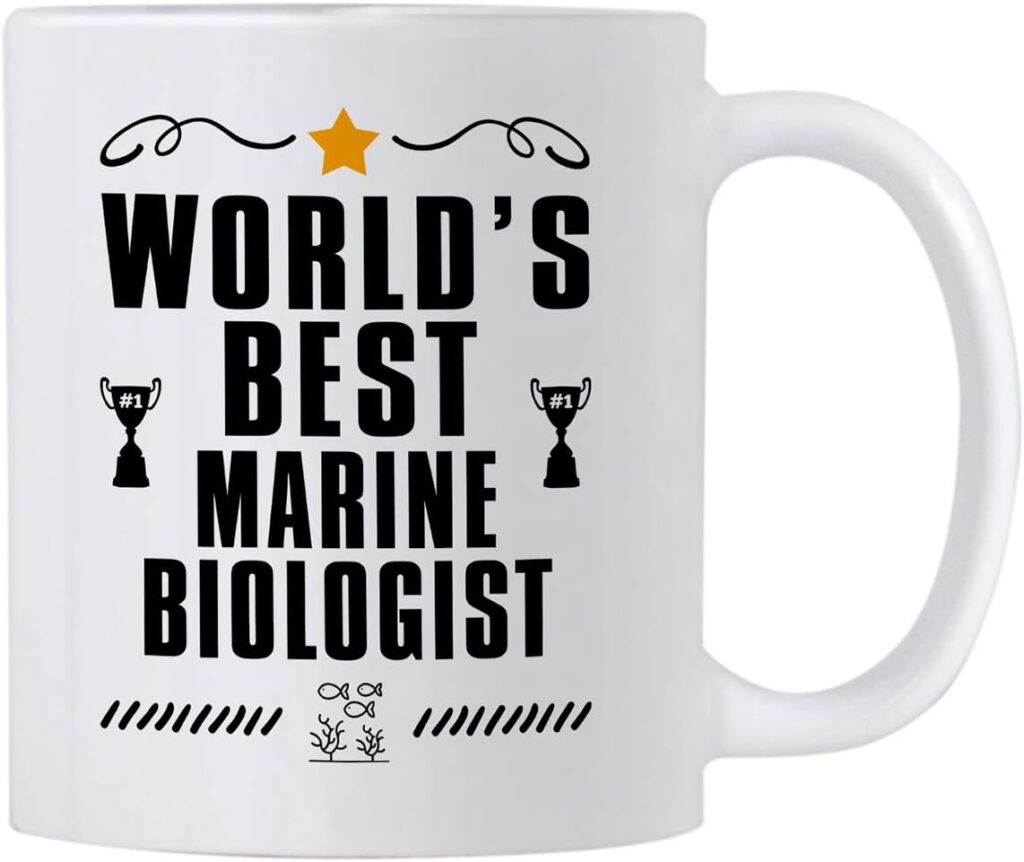 Casitika Marine Biology Gifts. World’s Best Biologist 11 Ounce Coffee Mug. Gift Idea for Ocean Lover or Co-Worker.