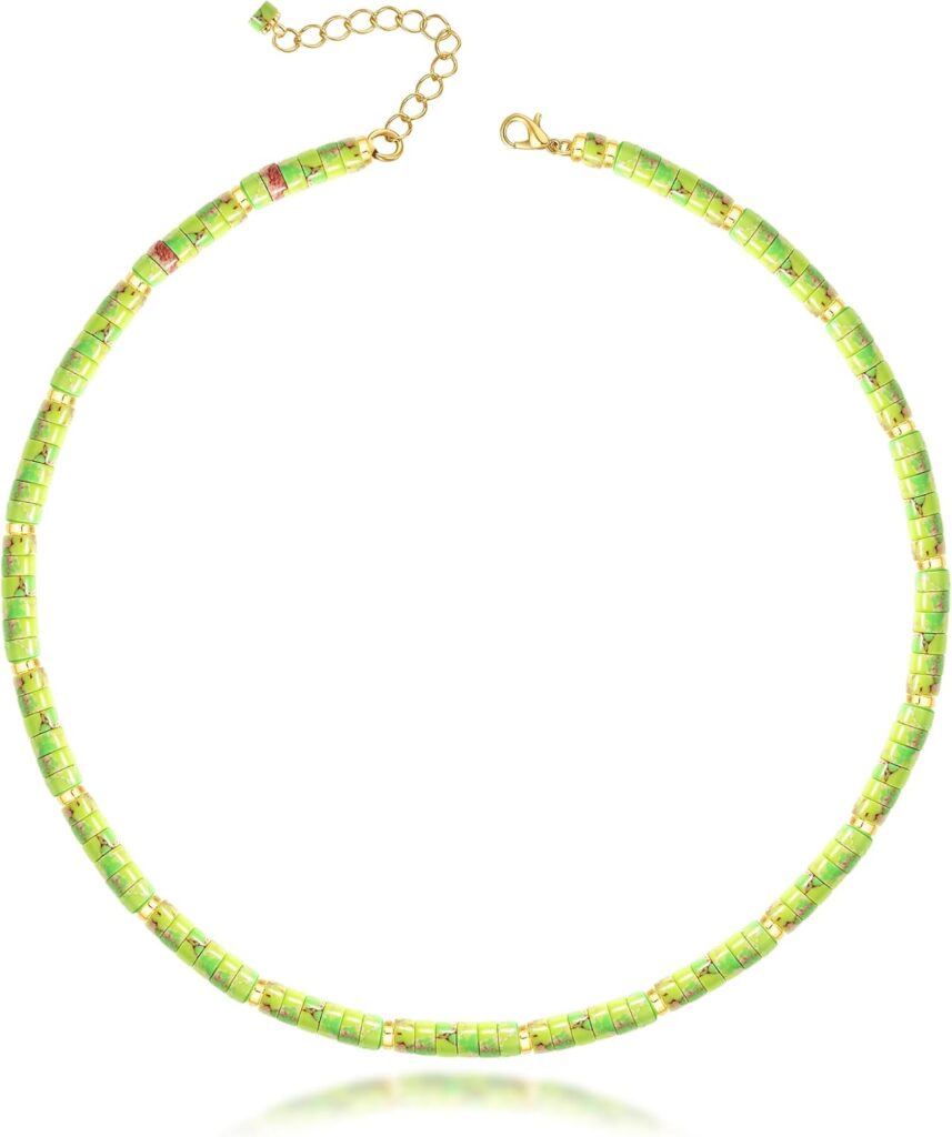 Heishi Style Gemstones/Natural Pearls Beaded Choker Necklace for Women, Handmade Jewelry Gifts for Her