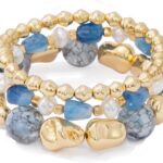 Boho Beaded Stretch Bracelets For Women Stackable Crystal Gold Plated Beaded Bracelets Set Trendy Handmade Friendship Braeclet Jewelry Gifts