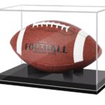 Football Display Case,Acrylic Display Case Full Size with Removable Interior Football Display Stand, No Assembly Required Premium Memorabilia Display Cases for Autographed Football