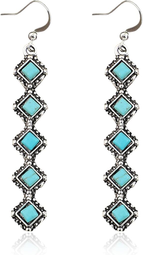 Western Earrings Jewelry for Women Gold/Silver Turquoise Earrings Vintage Concho Earings Country Concert Outfits Western Christmas Jewelry Gifts for Women Stocking Stuffers