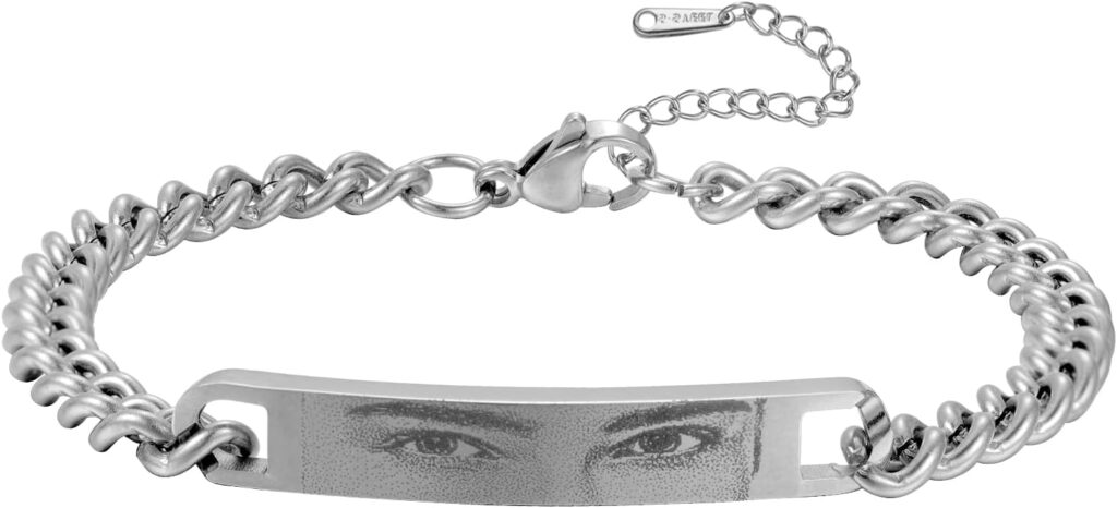 Personalized Human Eye Bracelet Human Eyes Custom Gift Personalized Pendant Engraved Eye Bracelet Eye Jewelry Gift Eye Photo Bracelet Custom bracelet