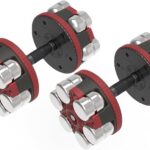 Fitness Reality Adjustable Dumbbells 10-45 Pounds, 3 lbs increments, OPTIONS: Single/Pair/Adjustable Weight Kettlebell
