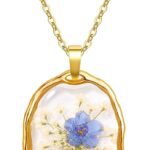 Forget Me Not Necklace – Handmade Pressed Flower Necklaces – Forget-Me-Not Flowers Symbolize True Love And Respect – Great Gift for Women | 18”
