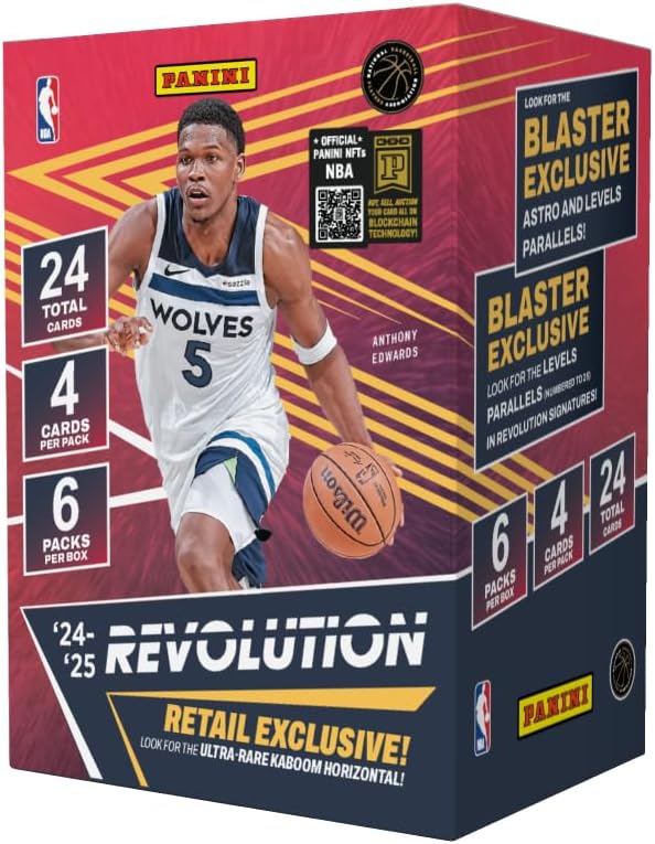 2024–25 Panini Revolution NBA Basketball Blaster Box – Official NBA Trading Cards – Includes Blaster-Exclusive Parallels, Inserts & Rookie Cards – Panini Retail Edition