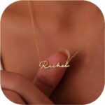 Personalized Name Necklace for Women,18k Gold Plated Handmade Custom Name Necklace,Mother’s Day Customized Jewelry Gifts for Mom Wife
