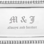 Personalized Pearled Service Tray – Handcrafted Silver Tray for Whiskey Decanter, Candle Sticks, Vanity Set, Perfume, Appetizer Serving