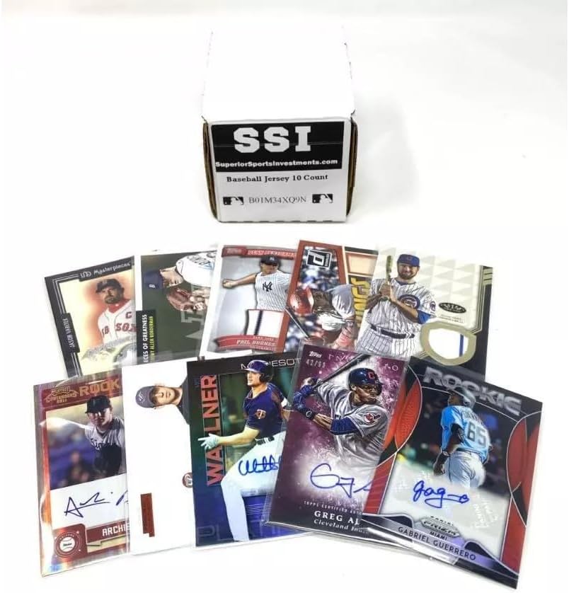 Baseball Card Relic Game Used Jersey Autograph Hit Lot w/ 10 Relic Autograph or Jersey Cards in every Box – Great PARTY FAVORS or GIFT for a Baseball Fan or Fanatic. Superior Sports Investments Exclusive