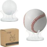 Cosmos Pack of 2 Acrylic Small Ball Stand Holder – Sport Ball Display Rack for Baseball, Golf, Tennis, Spheres, Marbles, Eggs