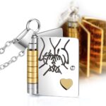 MOROTOLE For Daughter-My Incredible Book Necklace,To My Daughters from Mom and Dad Book Necklace,Adjustable Book Necklaces with 6 Pages of Engraved Information,Book Necklaces for Daughter