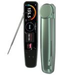 Smart Digital Meat Thermometer, 3.8 Inch HD Touchscreen with On-Device System, Rechargeable, IP68, 0.5-Sec Read ±0.5°F, −58–572℉ Instant Read Kitchen Food Thermometer for Cooking