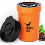 CHEERFUL GOAT Insulated Coffee Mug – Stainless Steel Travel Coffee Tumbler with Ceramic Liner, 12oz Coffee Cup for Hot and Cold Water Coffee at Home, Office, or On the Go (orange)
