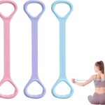 Figure 8 Resistance Bands for Yoga Pilates and Fitness Elastic Stretching Resistances Band for Arms, Back, Shoulders, and Chest Workouts, Versatile Pilates Equipment for Women and Men (3 Pack)