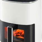 OLIXIS Air Fryer 6 Quart with Window Square Air Fryer 12-in-1 Air Fry, Roast, Reheat, Dehydrate, Bake, Steam, Fries, Custard, Chicken, Wings, Sea Food, Vegetabels,400F Beige