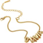 Bubble Letter Name Bracelet – Custom Name Bracelet – Personalized Initial Bracelets For Women – Custom Letter Bracelets – Adjustable Chain Bracelet – Gift For Her