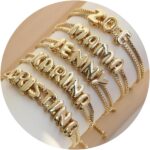 ​Personalized Name Bracelet for Women, Custom Bubble Letter Jewelry Gift for Mom, Bridesmaid, Girlfriend – Birthday, Christmas, Thank You Present​