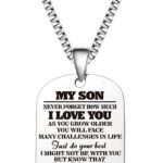 Jstud To My Son Necklace from Dad Mom Never Forget How Much I Love You Birthday Christmas Gifts Dog Tag Necklace