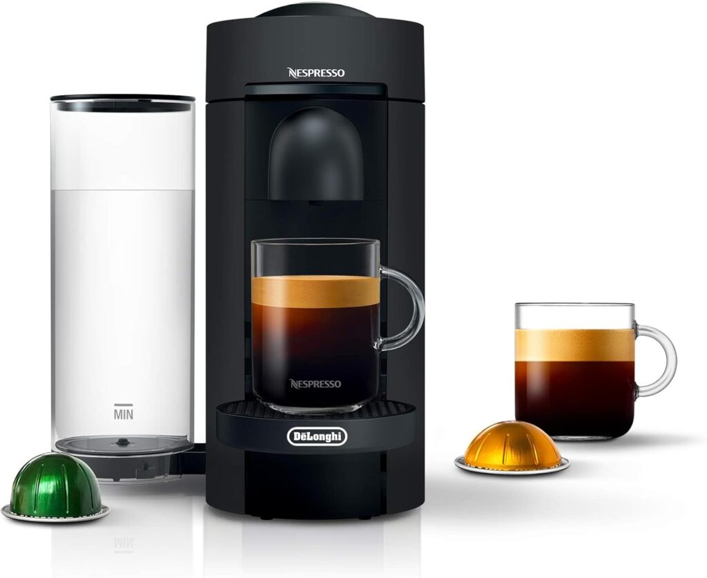 Nespresso Vertuo Plus Deluxe Coffee and Espresso Maker by De’Longhi, Matte Black