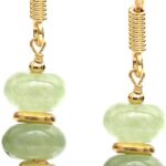 Gempires Lightweight Beaded Earrings Handmade Gemstone Jewelry Hypoallergenic Gold Plated Dangling Earrings For Women