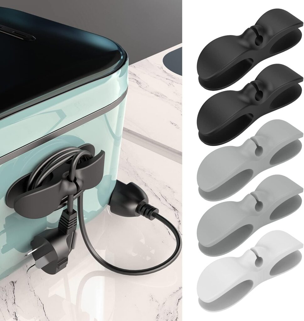 Nearockle Cord Organizer for Kitchen Appliances, Adhesive Cord Holder, Cord Winder for Storage Appliances Stick on Mixer, Blender, Coffee Maker, Pressure Cooker and Air Fryer (5 Pack)