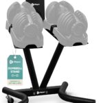 Lifepro Adjustable Dumbbell Stand Rack – Compatible with PowerFlow Plus, PowerUp Plus, and for More Brands- Phone Holder, featured Castors – Home Gym Storage and Convenient Strength Training
