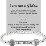 37JEWELRY Angel Memorial Bracelet for Women In Memory of Loved Ones Silver Stainless Steel Custom Name Angel Bead Bracelet