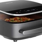 Extra Large Air Fryer,11-IN-1 6 QT 450F Air Fryer with Superior Airflow, Dual Heat Source Technology, Smart Digital Wide Fryer with PFAS Free Basket, Fits a 12″ Pizza or 33 Chicken Wings