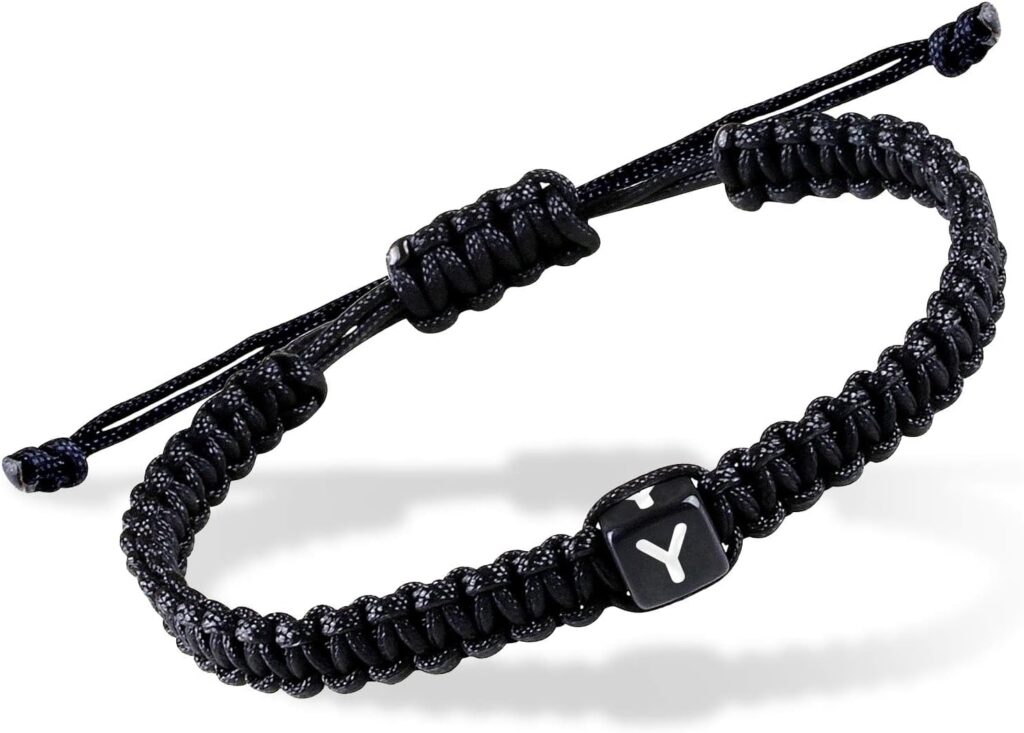 Initial Bracelet for Women Men A J S K Charm Handmade Bracelets Rope Braided Letter Bracelet for Couples Best Friend,Adjustable Father’s Day Gifts for Dad Boyfriend Friendship Jewelry