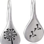 ANDPAI Handmade Lightweight 925 Sterling Silver Dandelion Dangle Drop Earrings for Women Teen Girls Water Drop Vintage Silver Flower Mountain Tree Dangle Earrings Jewelry Gifts for Mom Lover