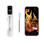 Wireless Meat Thermometer Digital with Clear White LED Display,1000ft Bluetooth 5.4 Meat Thermometer, 4 inches Short Smart Food Thermometer Probe for BBQ, Grill, Rotisserie