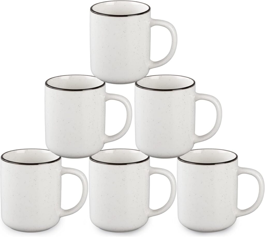 Coffee Mugs Set of 6, 12 oz Coffee Cups Ceramic, Ceramic Coffee Mug with Handle and Speckled Patterns for Latte, Tea, Cocoa, Milk, Cappuccino, Microwave & Dishwasher Safe