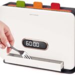 Self Drying Smart Cutting Board Knife Set │ Ultra High Heat Advanced Auto Cleaning │ Color Coded Chopping Board Organizer & Stainless Steel Knives Set Holder (Premium) (Economy)