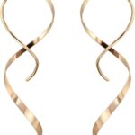 Handmade Spiral Threader Earrings Sterling Silver Hypoallergenic Twisted Pull Through Drop Dangle Earrings for Women – Silver & Gold