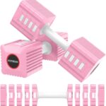 Adjustable Weight Dumbbells Set of 2, 3.4lb/5.7lb/8lb/10.3lb/12.6lb Each Hand Weight Sets for Women/Men, Adjustable Dumbbells Set for Home Gym Fitness Workout Strength Training