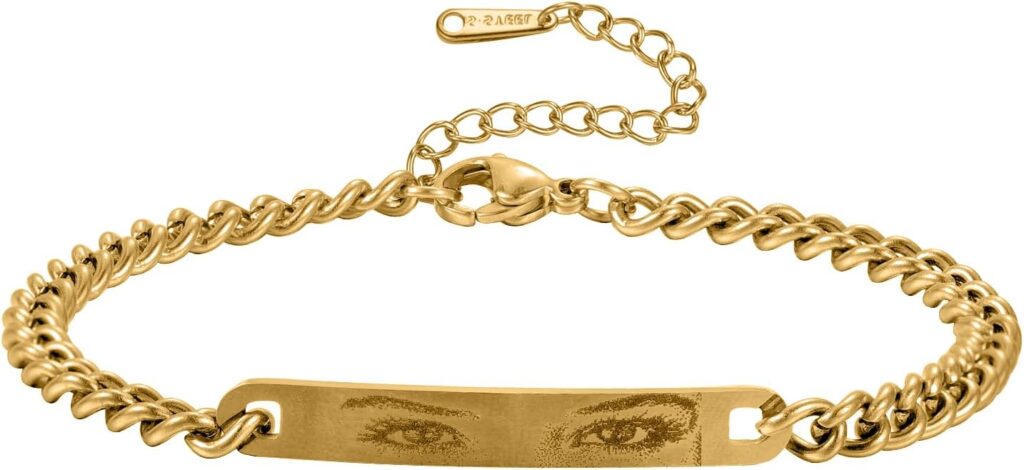 Personalized Human Eyes Bracelet for Women/Men – “Eye Love You”, Engraved Your Eyes Photo, Perfect Custom Handmade Jewelry Gift for Her/Him